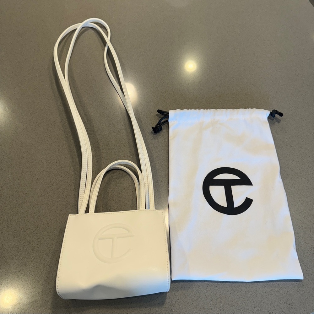 Telfar White Shopping Bag with Logo - Picture 8 of 8